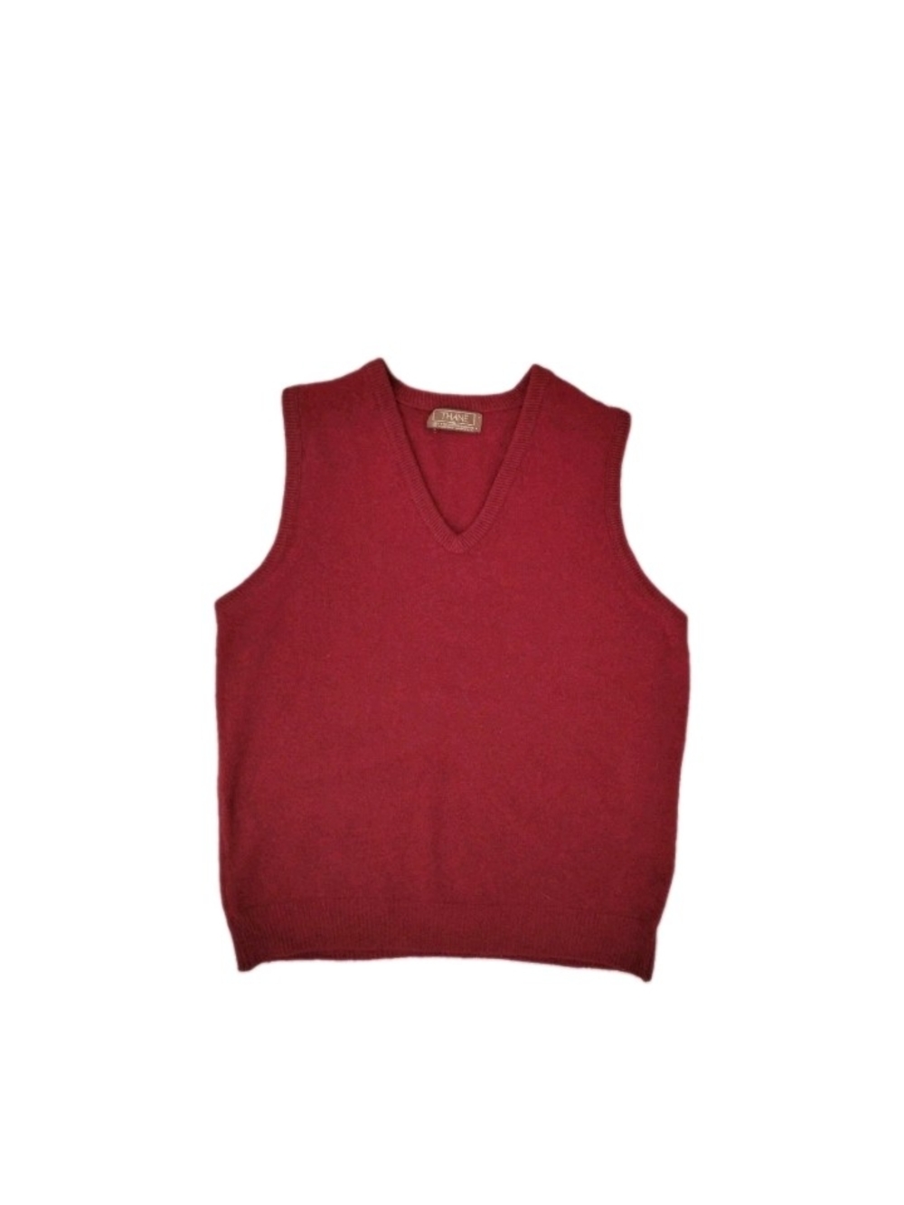 Thane 2-Ply Scottish Cashmere V-Neck Pullover Sweater Vest Red Men's Size XL VTG